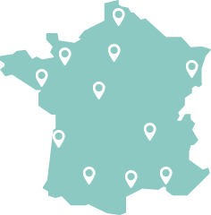 Carte de la France représentant les tabacologues IPFT